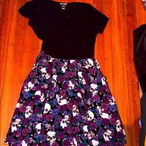 Cute black and purple skull dress